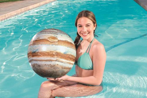 Пляжный мяч 61см "Планета Юпитер" с подсветкой 24 шт/упак 31043 - фото 3